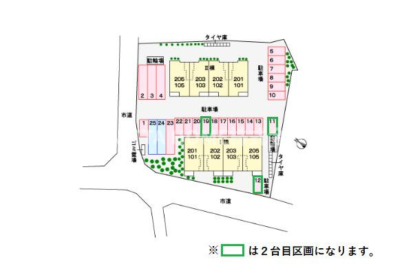 グランコートⅡの区画図|平面図です＊