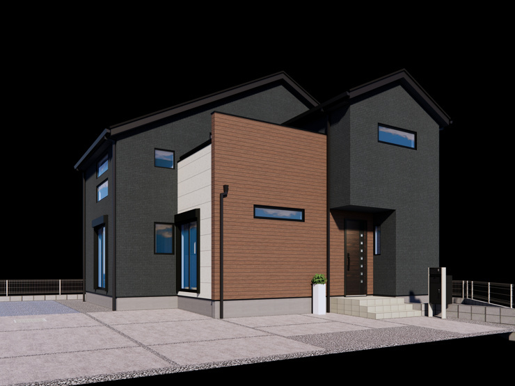 小山市中久喜　新築戸建14の外観パース