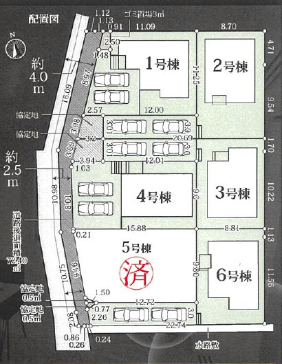 伊勢原市串橋4期　新築戸建　全6棟1号棟の区画図