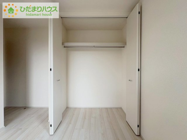 那珂市菅谷16期　新築戸建　2号棟の収納|全室にクローゼットが付いていて、お部屋の住空間もスッキリ広々つかえそうです(^^)/