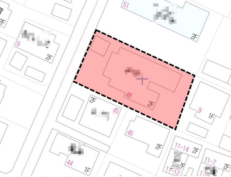 久留米市長門石２丁目　売り土地の区画図