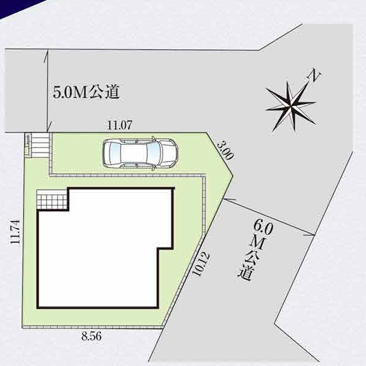 新築/清瀬市中里６丁目　27期の区画図|角地の為通風、陽当たり良好