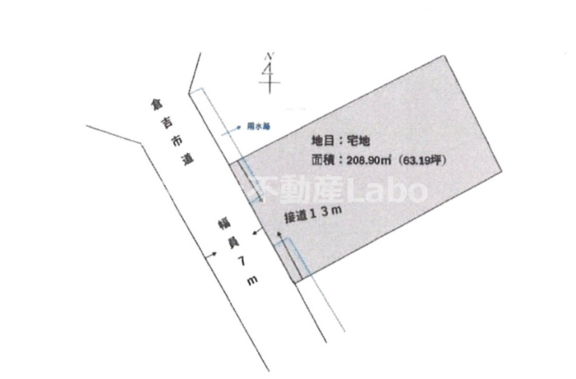 倉吉市福庭土地の土地図