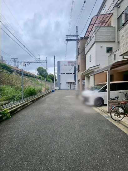 北区大淀中　中古戸建の前面道路含む現地写真