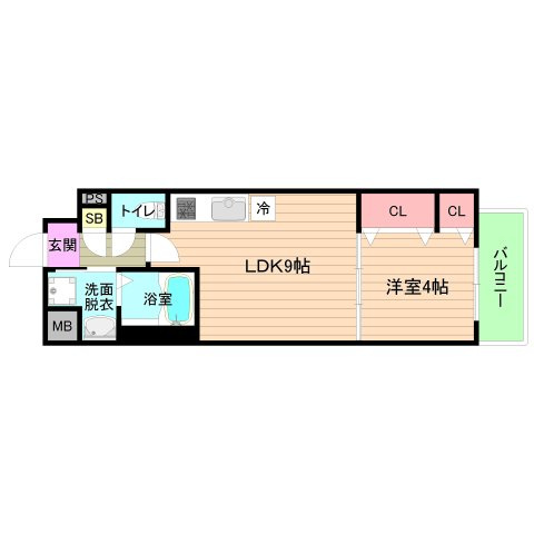 大阪市都島区都島南通２丁目の賃貸マンションの間取り