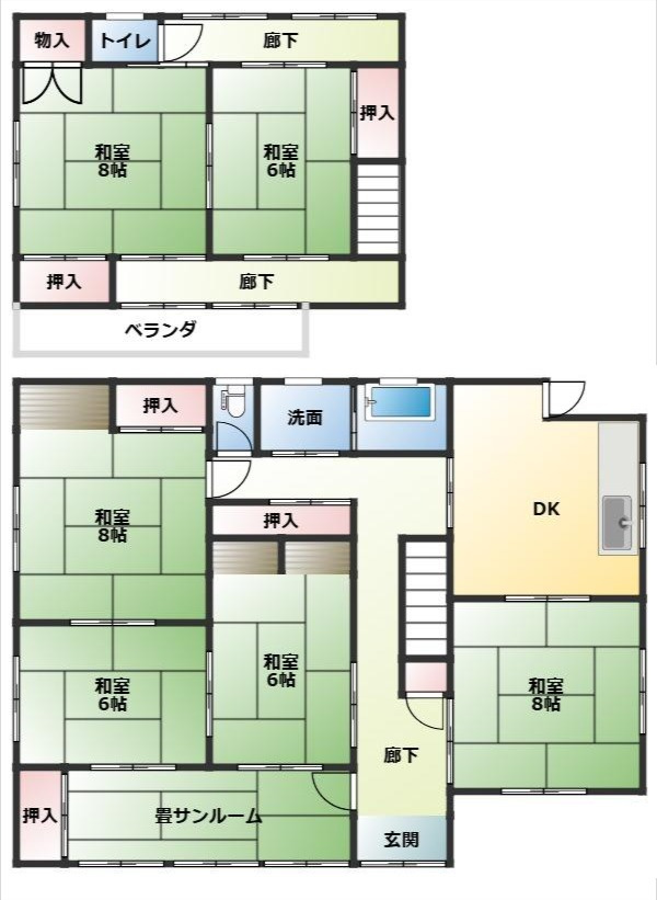 エコキュート！那珂川町小川中古住宅の間取り