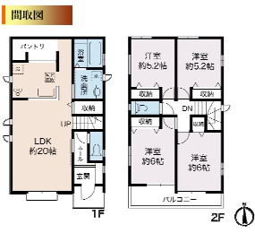 泉区和泉町 新築戸建 6190万～6790万円の区画図
