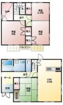 都城市金田町の中古一戸建の間取り