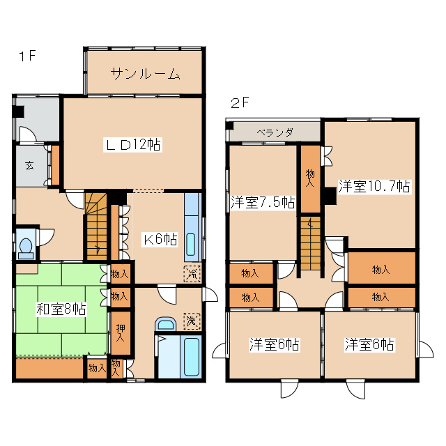 住之江町12-8貸家の間取り