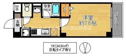 大阪市鶴見区茨田大宮２丁目の賃貸マンションの間取り