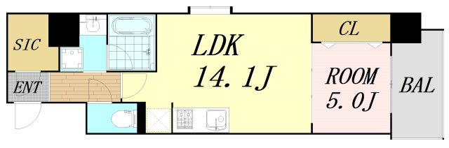 Draw上本町　仲介手数料無料の間取り