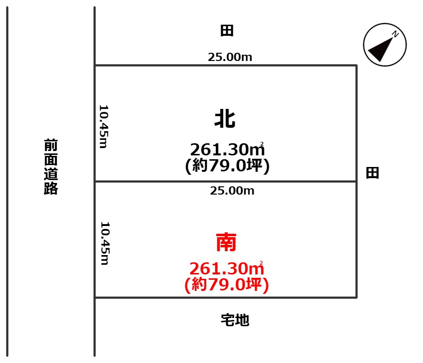 SUNタウン城山台1丁目79坪（南区画）の土地図