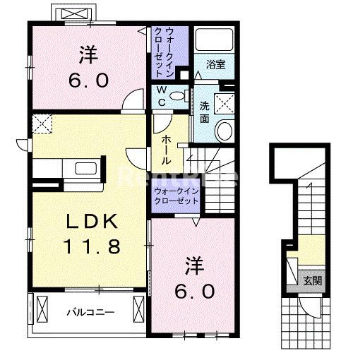 プラシード・Ｋ　Ｂの間取り|間取図