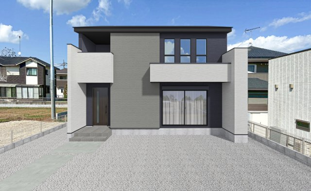 小山市乙女1丁目　新築戸建4の外観パース