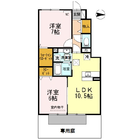 【間取り】 | D-room内原 A棟