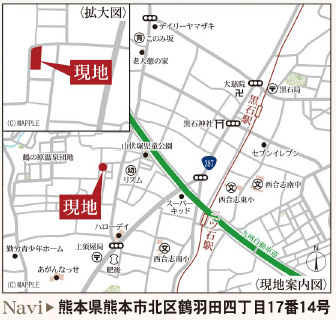仲介手数料不要　リーブルガーデン北区鶴羽田第七【北部東小・北部中】の地図|カーナビ➡北区鶴羽田4丁目17番４号
