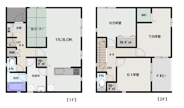 高知市百石町3丁目 第１-1号棟 新築戸建ての間取り