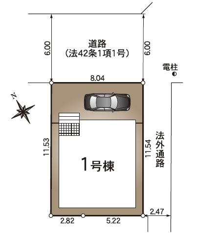 高知市百石町3丁目 第１-1号棟 新築戸建ての土地図