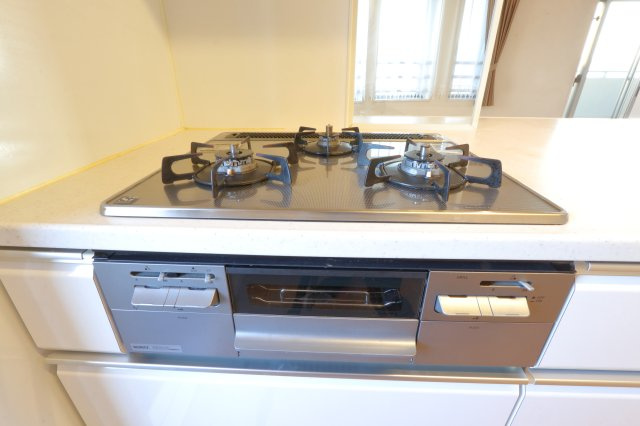 アルファステイツ宍道湖Ⅱのキッチン|3口コンロのシステムキッチン
