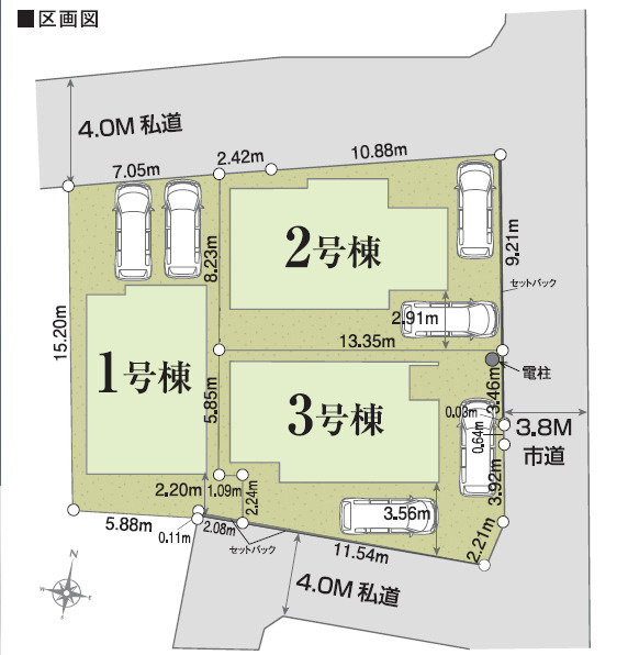 仲介手数料不要　築後未入居 リナージュ北区八景水谷3丁目第1期【城北小・清水中】の区画図