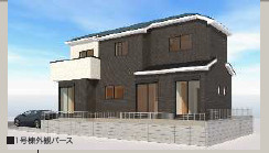 仲介手数料不要　リナージュ北区池田3丁目第1期【高平台小・京陵中】の外観パース|外観パースです