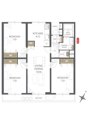 【間取り】ファミール西八王子Ｂ棟 