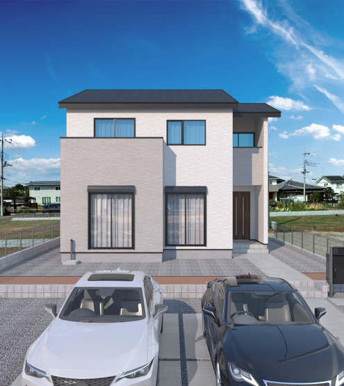 小山市乙女1丁目　新築戸建5の外観パース
