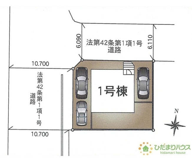 【区画図】 | つくば市自由ケ丘第10　新築戸建 | 角地につき日当たり・風通し良好です☆