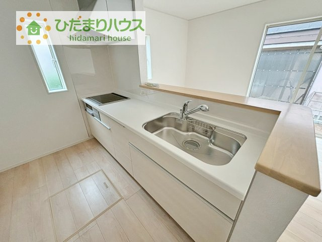 【キッチン】 | つくば市自由ケ丘第10　新築戸建 | 家族と会話しながら料理できるオープンカウンター♪