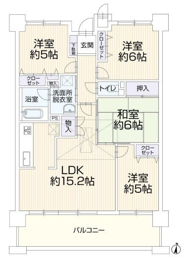 バンベール・ラフィネ道徳の間取り|間取図　※図面と現況が異なる場合は現況優先といたします。