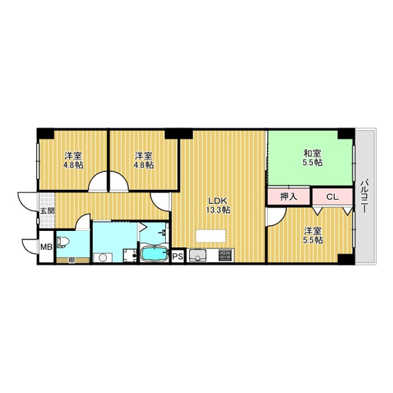 【間取り】 | ライオンズマンション枚方