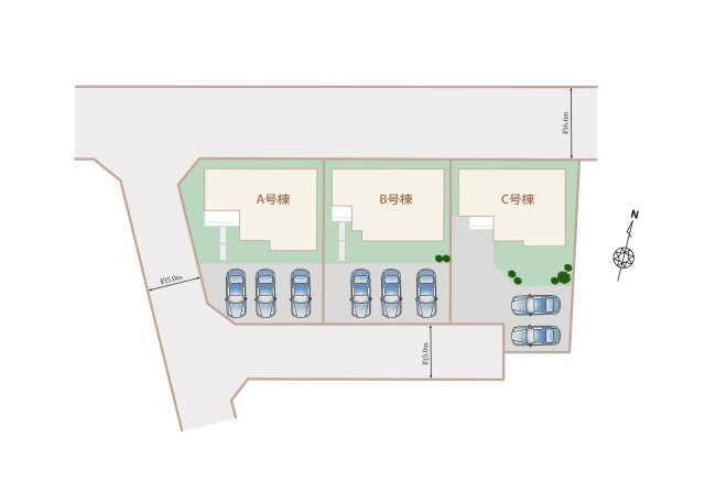 久保田町3丁目 新築戸建 Bの区画図