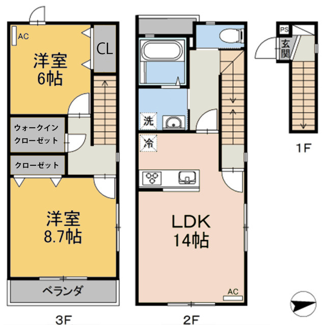 エルキュールB棟の間取り