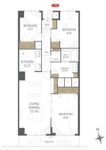 【間取り】鹿沼公園ハイリビング 