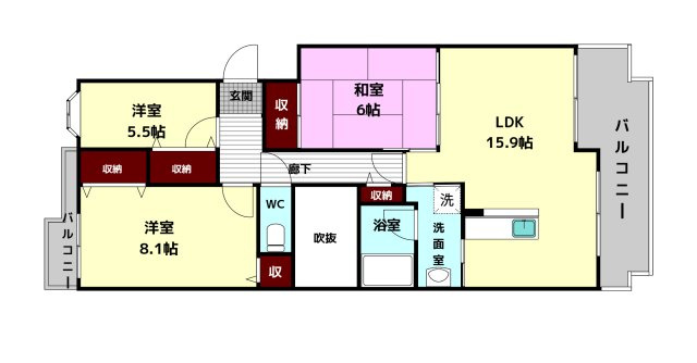 ヴェルナール学園前D棟の外観