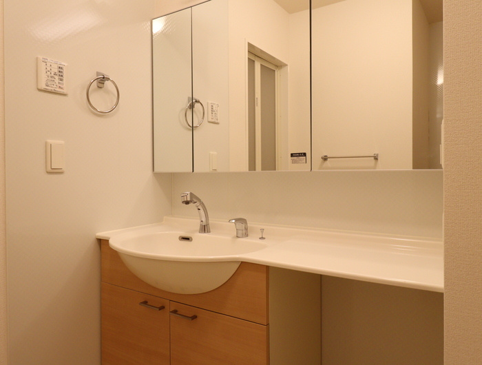 メゾン・ド・ルシオの洗面所|スペースが確保できる洗面所です