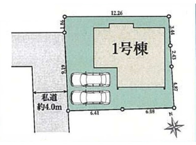 【区画図】 | 府中市新町3丁目新築戸建 | 駐車スペース2台分あります(車種による)。