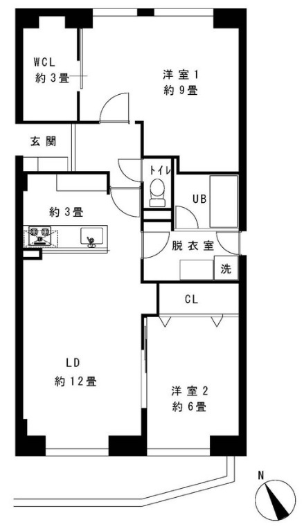 ロジメント月寒西の間取り