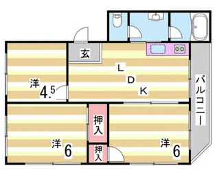 北野林ハイツの間取り