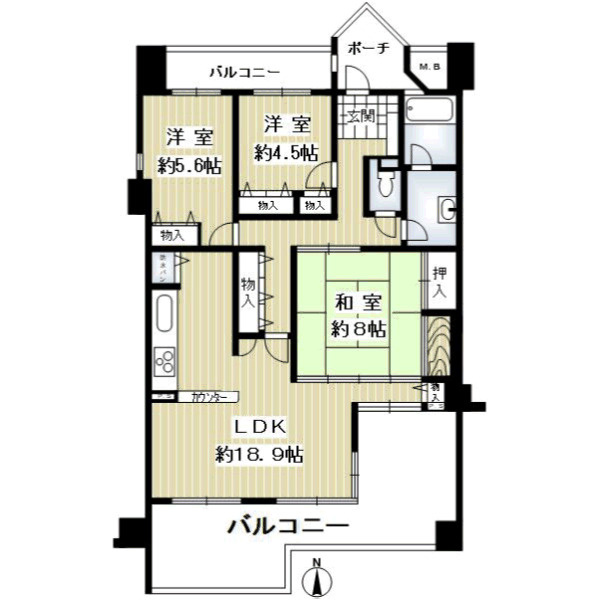 エルタウン学園Ⅵの間取り