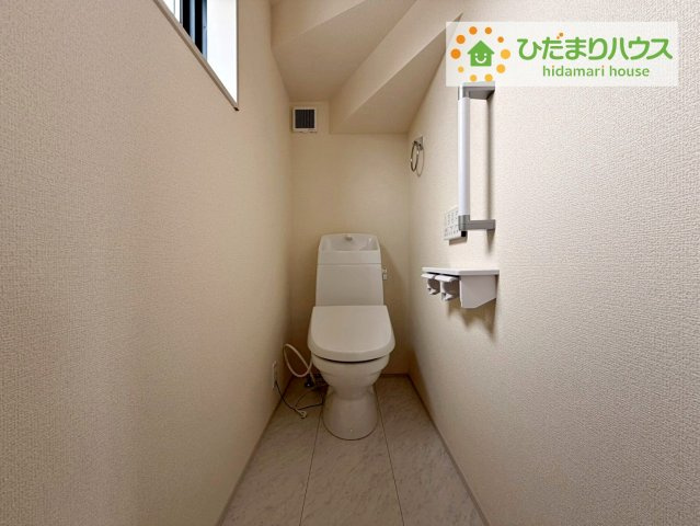 ひたちなか足崎20期　新築戸建　1号棟のトイレ|環境にもやさしい、少ない水量でしっかり流す節水型トイレを設置！
