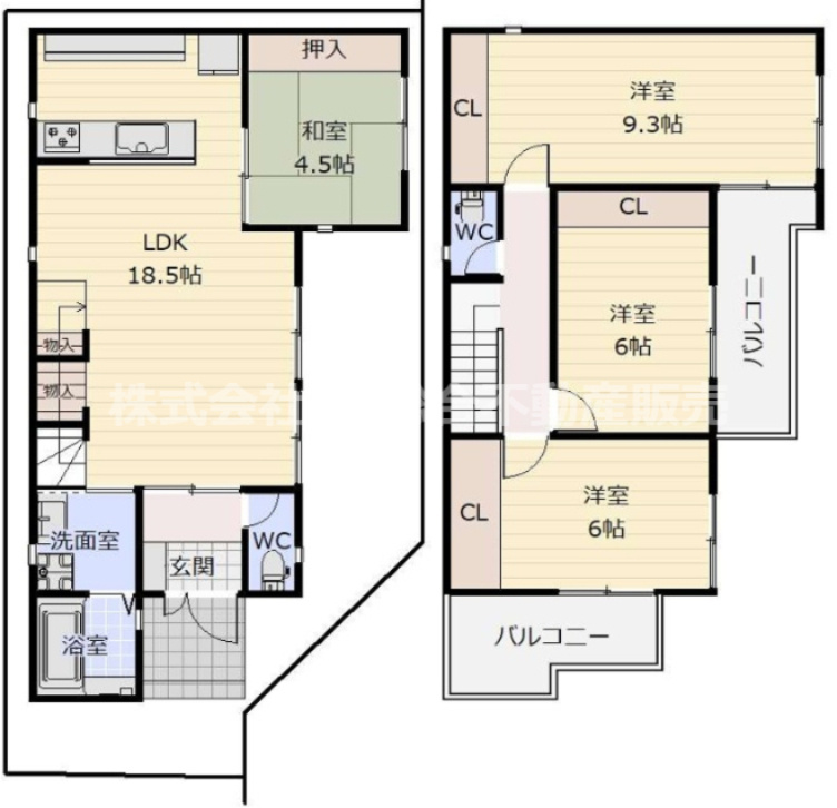 吉田本町2丁目中古戸建の間取り|全居室収納有の広々4LDK♪子育て環境・住環境充実しています！