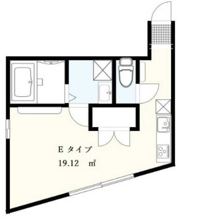 プラティーク代沢　築浅　礼金0　角部屋の間取り