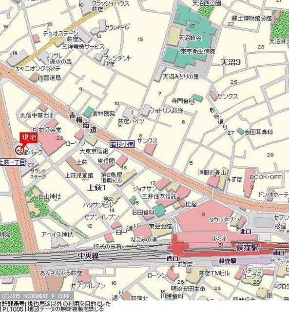 プレール荻窪の地図