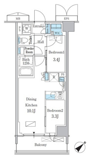 【間取り】 | パークアクシス品川南大井パークフロント