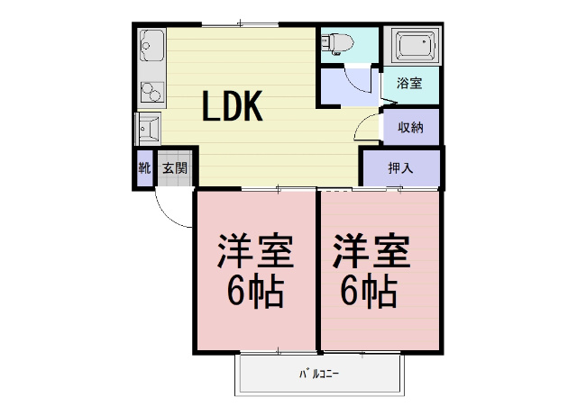 岡田ハイツAの間取り