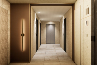 ホテルのように BGM が流れるエントランス