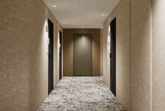プライバシーの高いラグジュアリーな内廊下