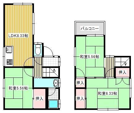 和歌山市市小路　中古戸建の間取り