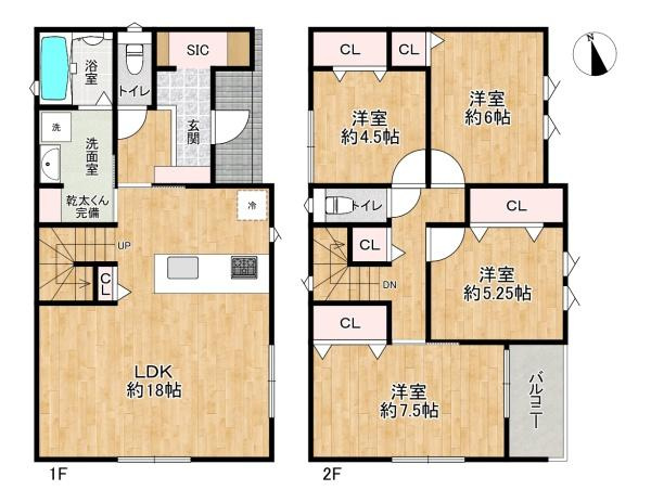 【間取り】 | 加古川市第1平岡町二俣1号棟　新築戸建 | 住宅性能表示取得物件♪